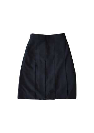 Queen Margaret Snr/Mdle Half CBack Elastic Skirt Navy