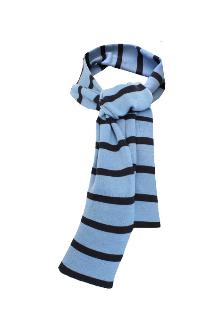 Queen Margaret College Striped Scarf Sky/Navy