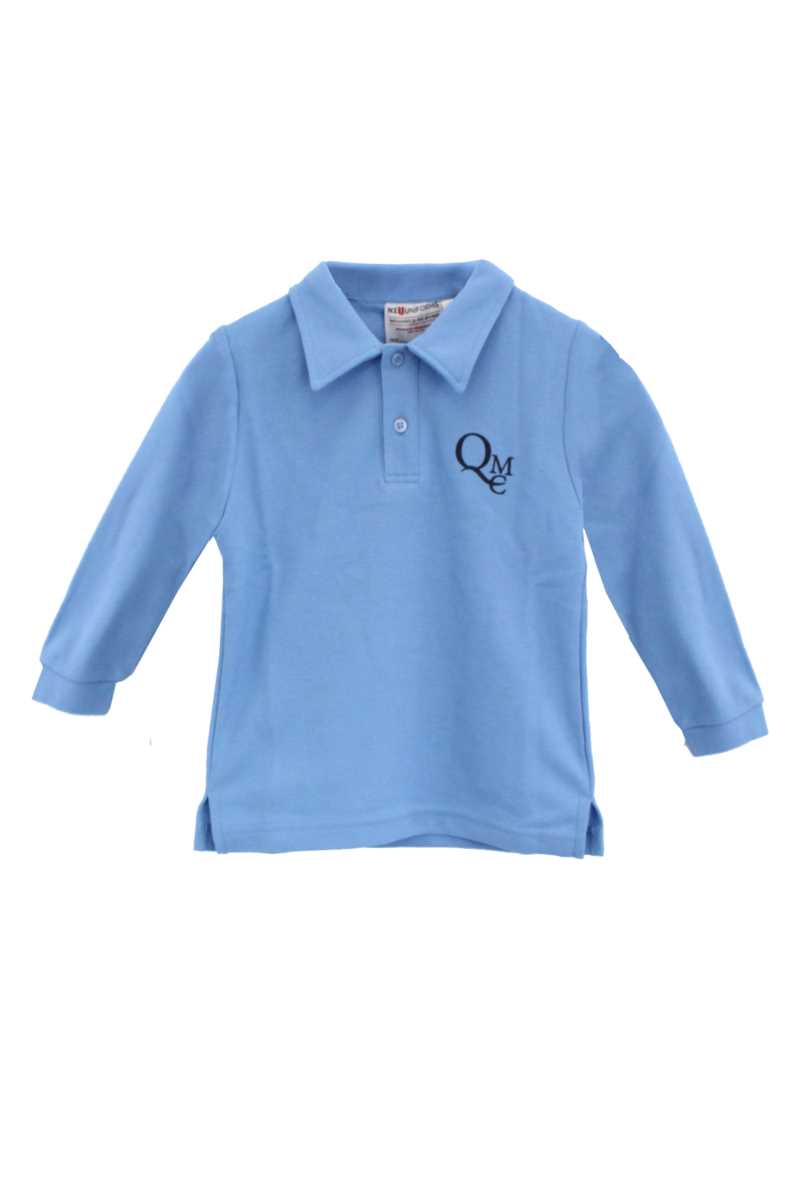 QMC Preschool Long Sleeve Polo Sky